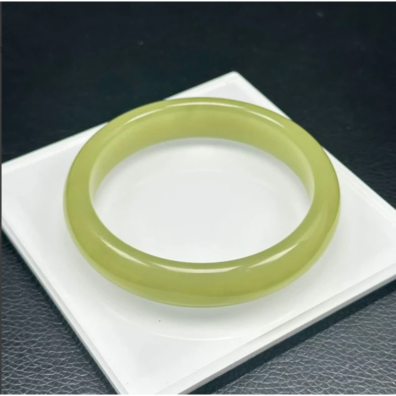 冰黄口宽版手镯收藏百搭-A2098