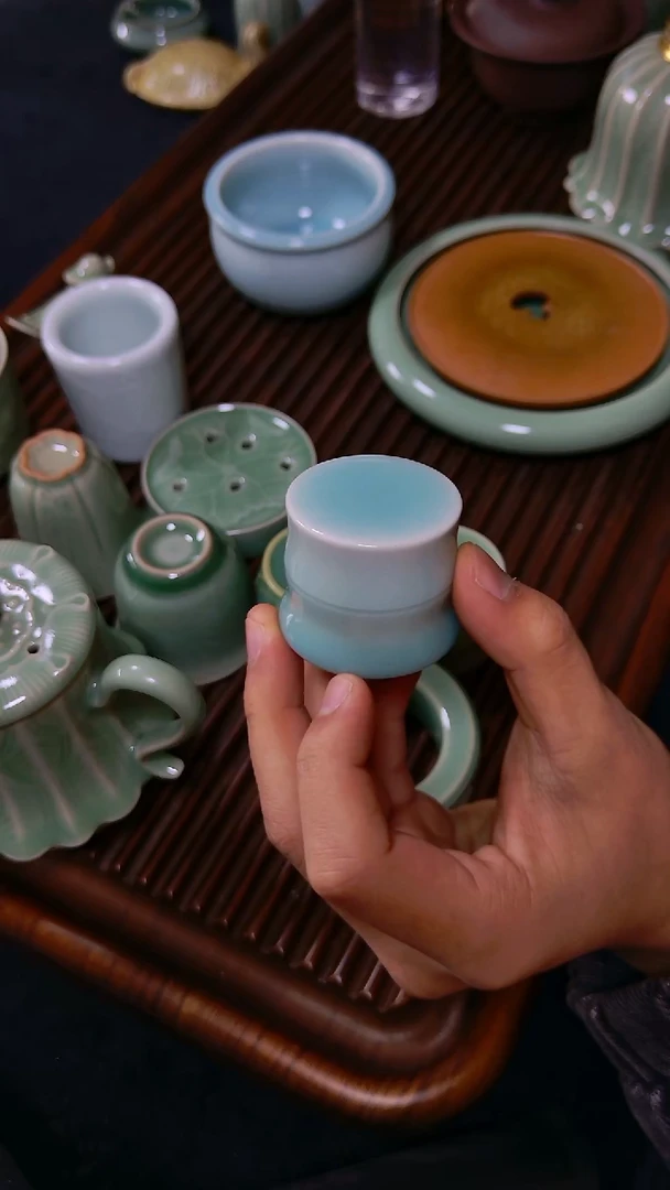 人***醒和青禾粉青盖置手工