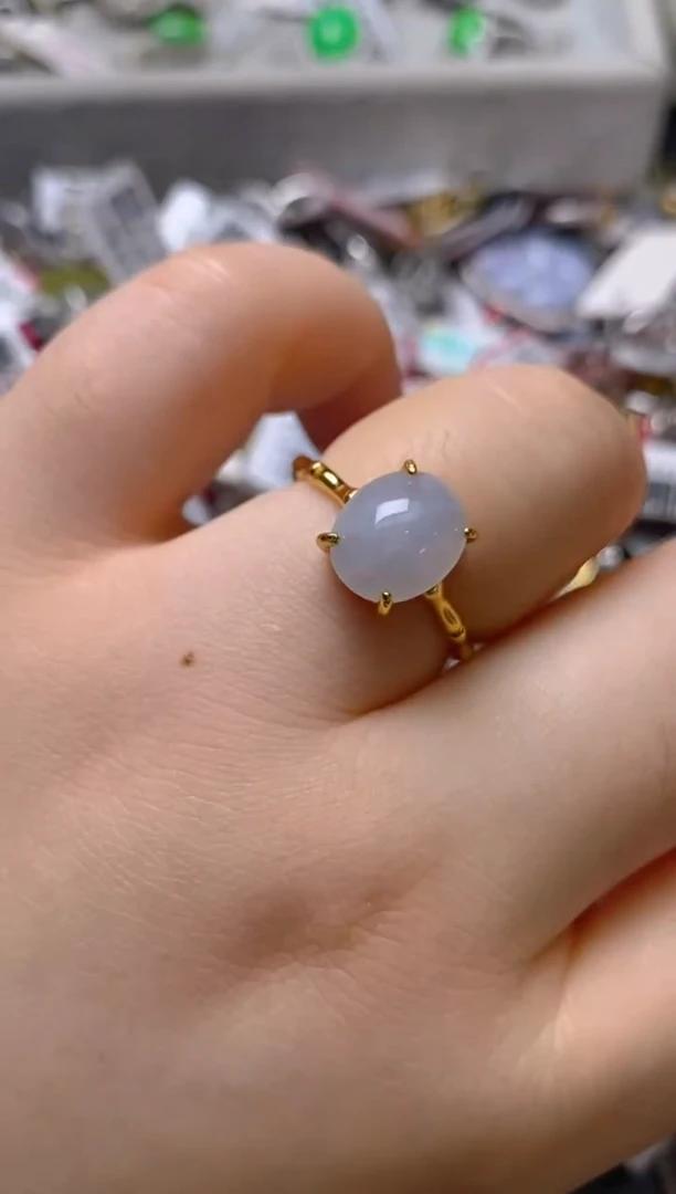 银S925镶嵌戒指翡翠百内无证书