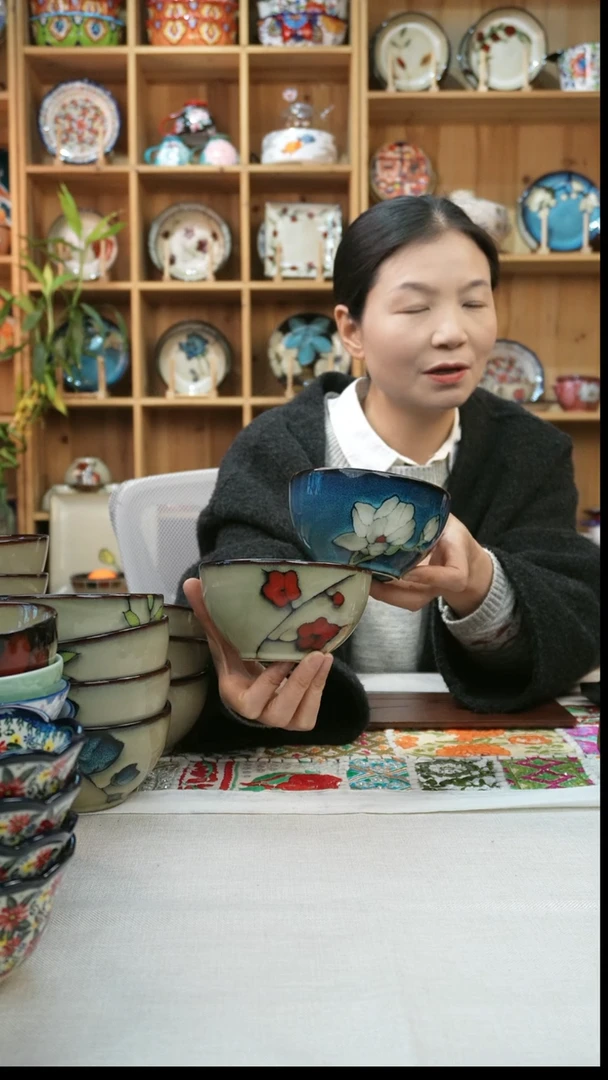 瓷片小可高温瓷米饭碗2只