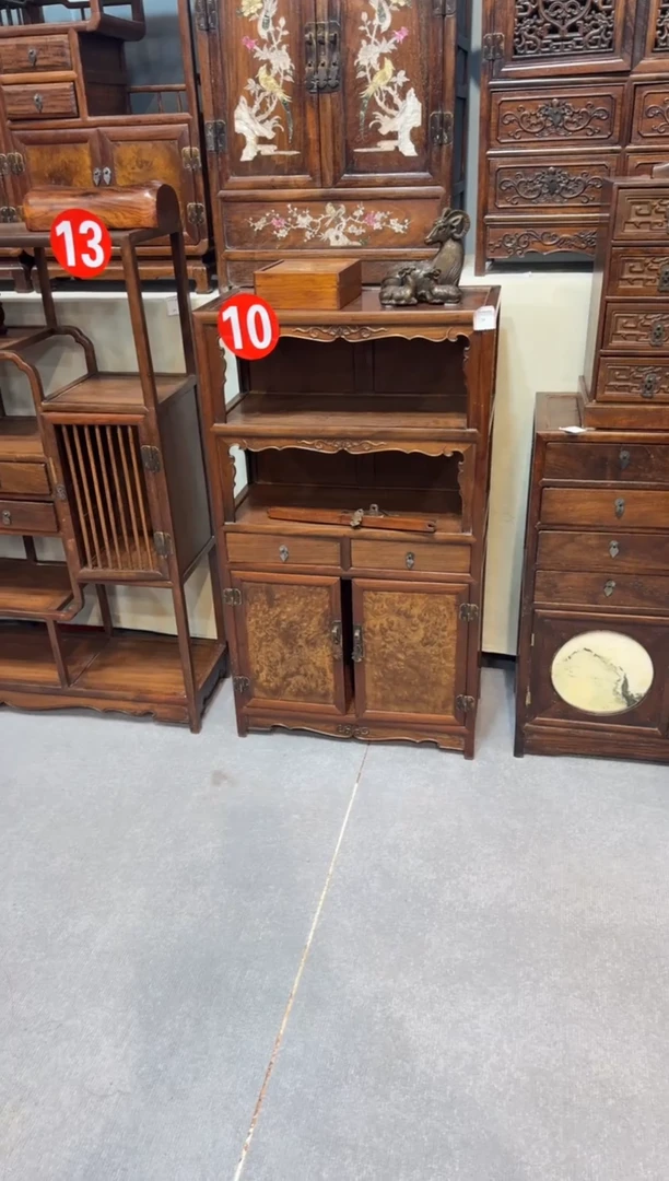 木花梨 双层亮格柜