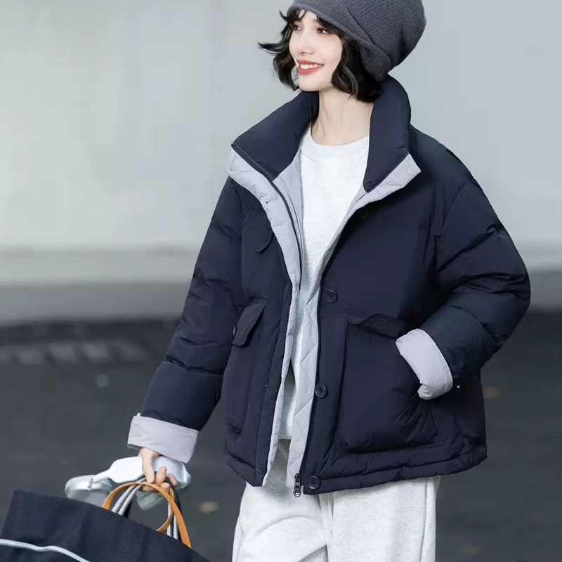 2025年冬季新款潮流时尚休闲百搭女士短款棉服女宽松加厚保暖外套