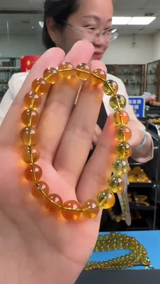 手链琥珀未镶嵌蜜蜡圆珠手串
