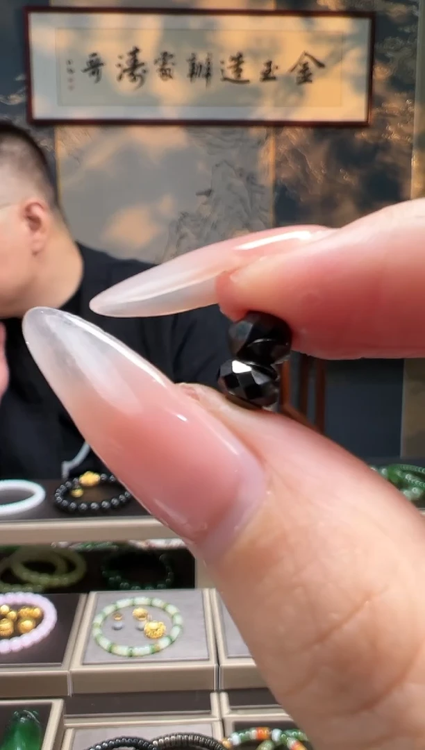 【闪购商品】合成立方氧化锆手饰9K金镶嵌黑色万能轴