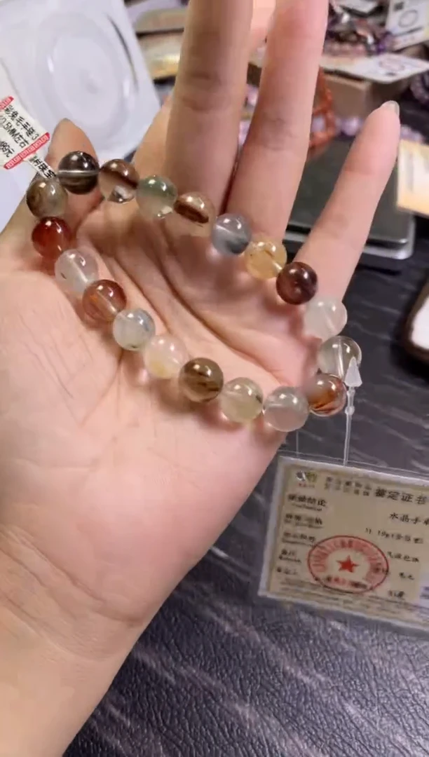 水晶手链未镶嵌10.5±/x-867【彩兔毛