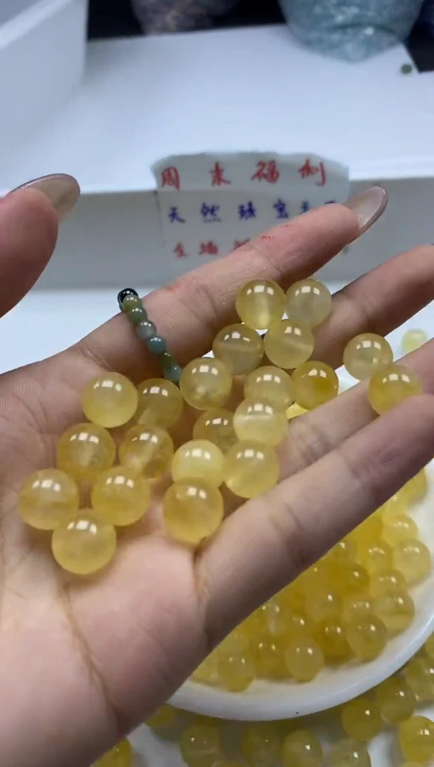 未镶嵌颈饰碧玺w2938金丝雀碧玺10mm*20颗