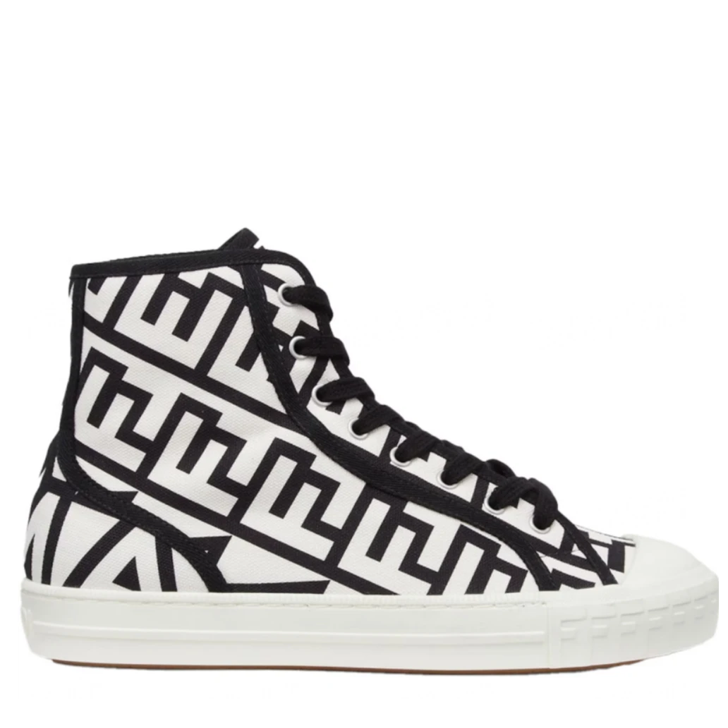 未使用 FENDI/芬迪 满印高帮休闲鞋 黑白/37