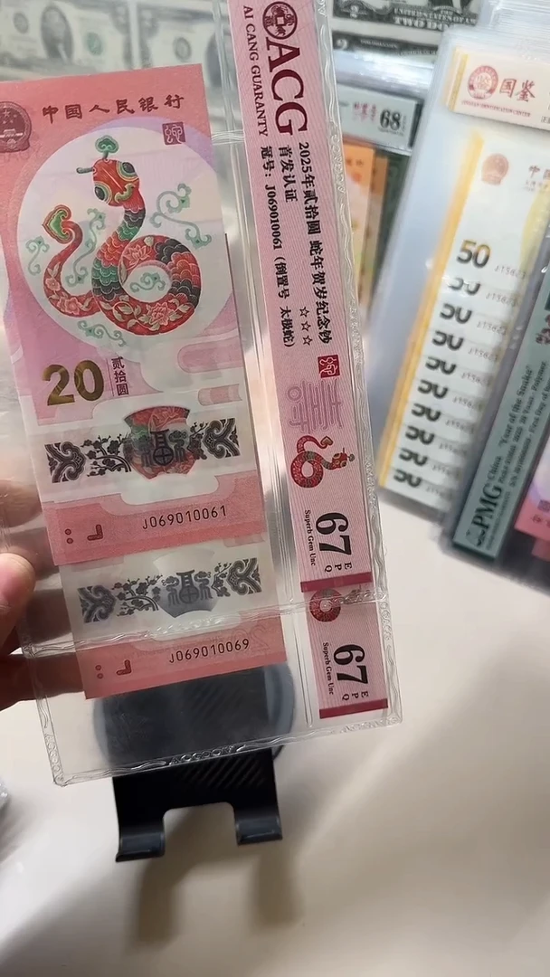 塑料蛇钞倒置如图尾号6169两张打包