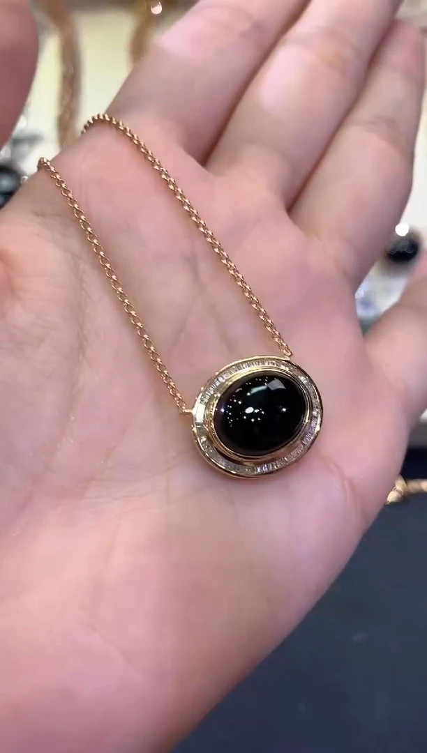 项链18K金镶嵌翡翠c65