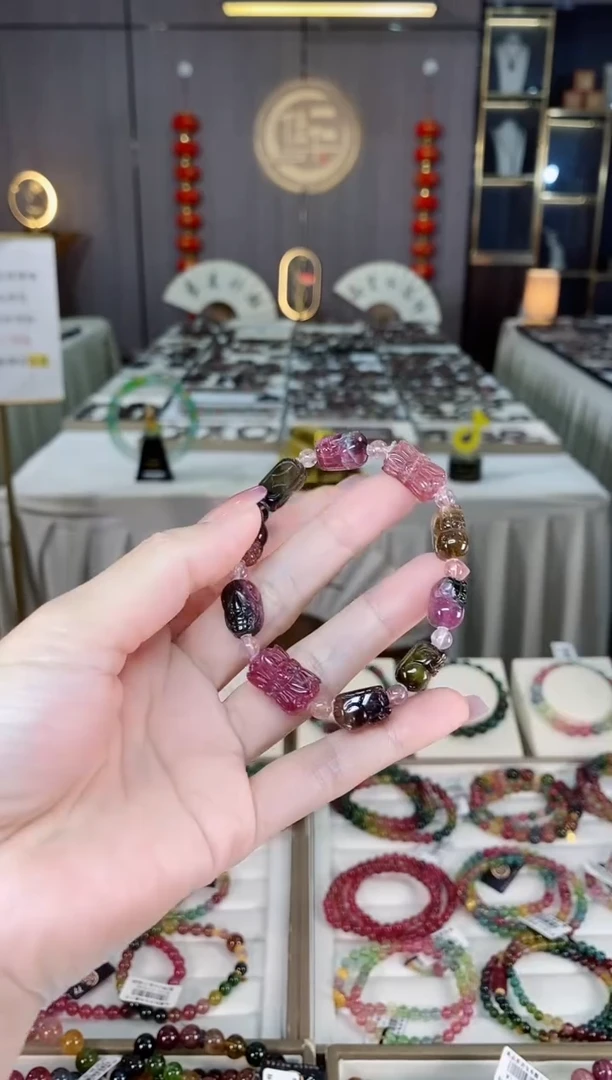 未镶嵌老矿碧玺色标单圈手串碧玺hon多样性发货一条