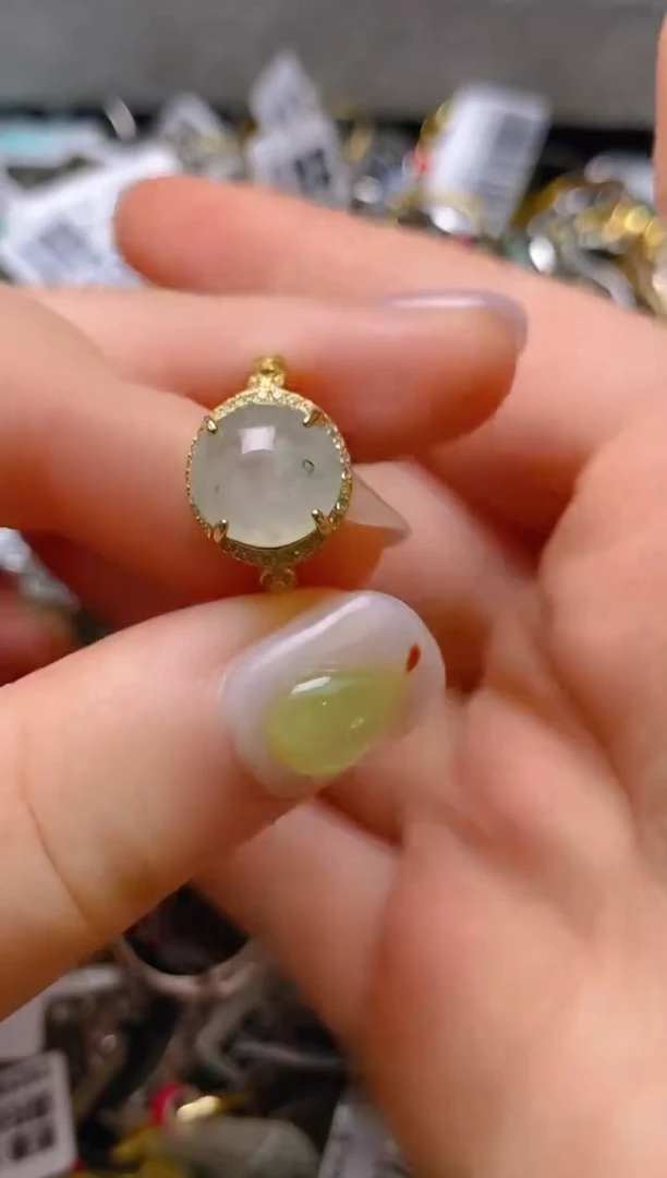 银S925镶嵌戒指翡翠百内无证书