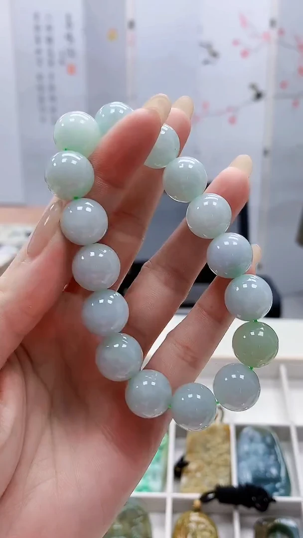 未镶嵌定制翡翠4917lr-毛货手串163