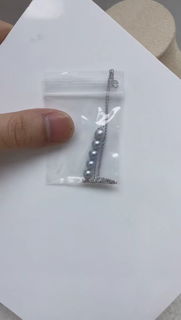 颈饰银S925镶嵌海水珍珠溪**吖