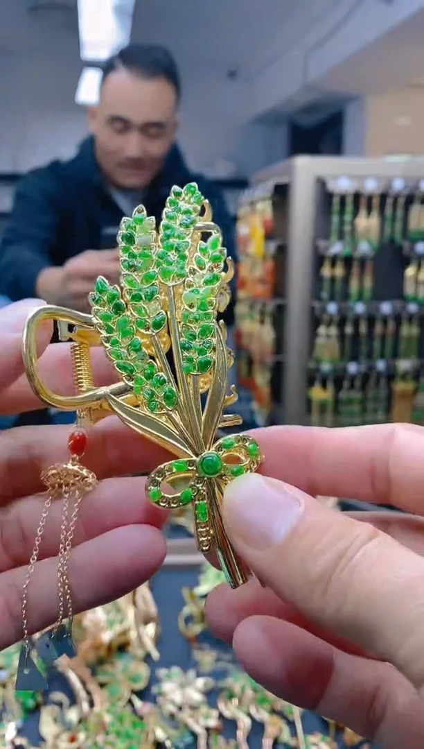 【闪购商品】翡翠耳饰合金34翡翠锁骨链