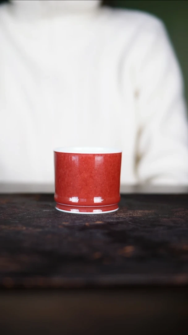 杯子景德镇纯手工陶瓷豇豆红