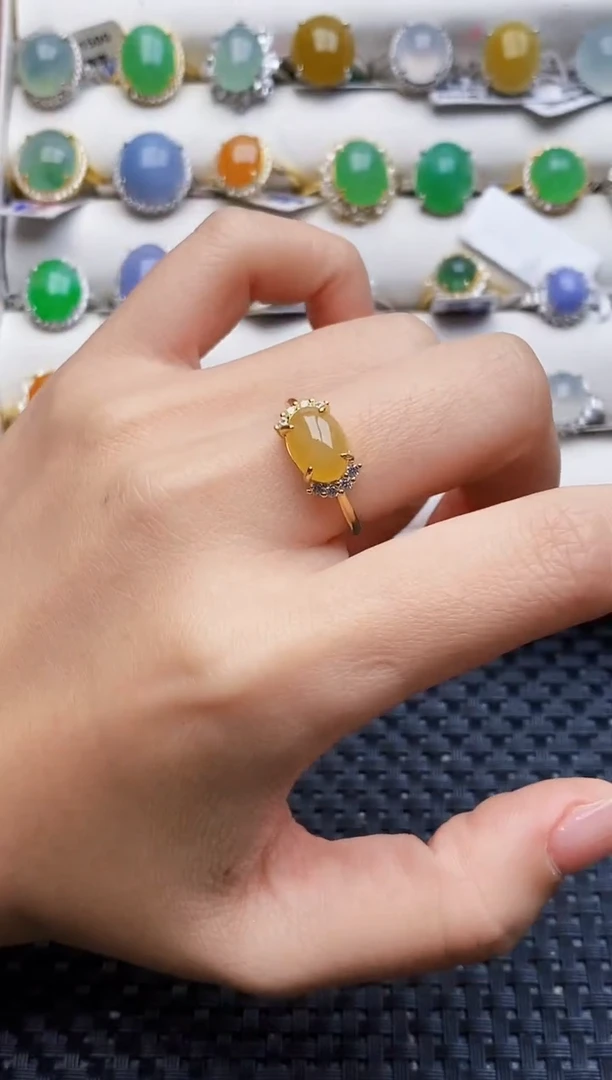 银S925镶嵌戒指翡翠2495