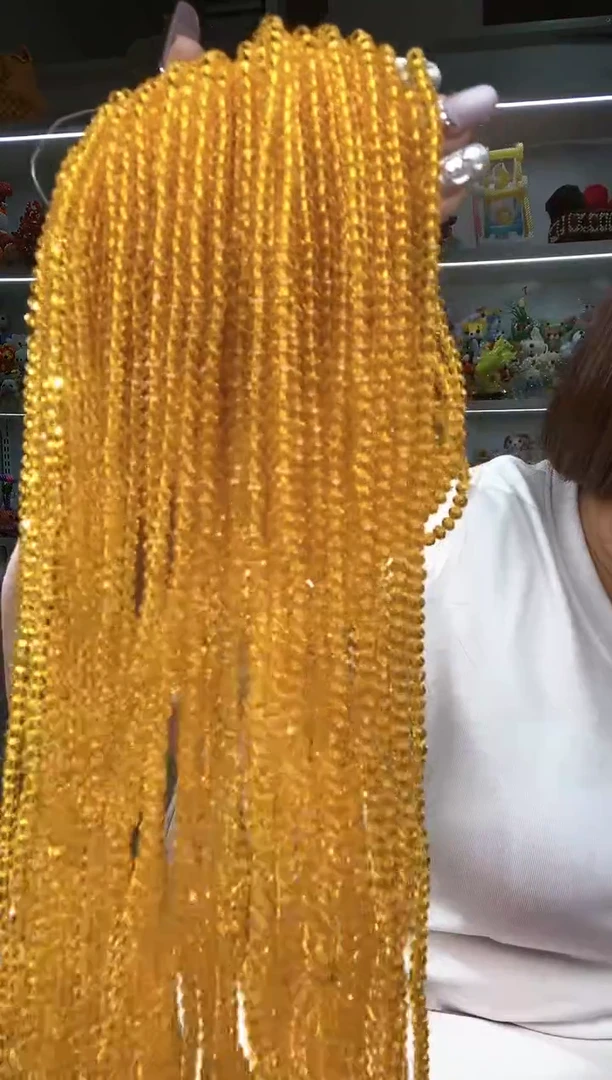 玻璃2518卡4水晶本色金黄色10条