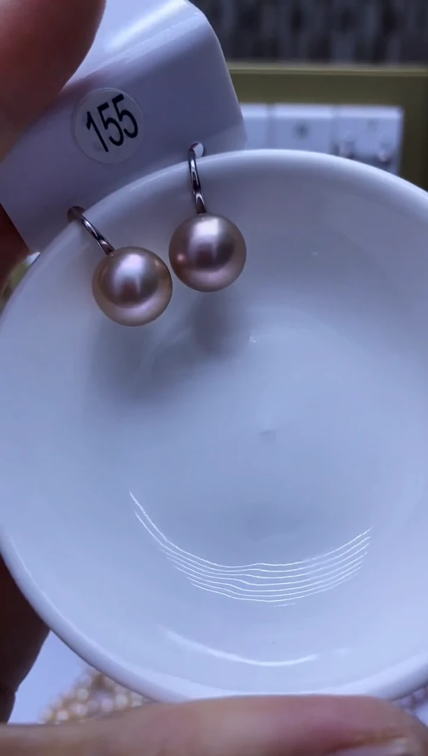 银S925镶嵌耳饰淡水珍珠155