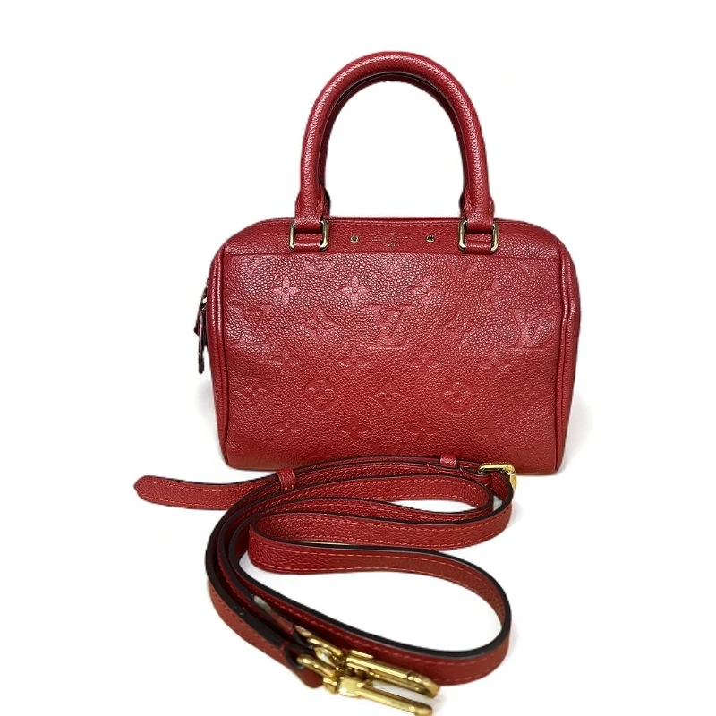 95新 LouisVuitton/路易威登 红色全皮压花speedy20/斜挎包