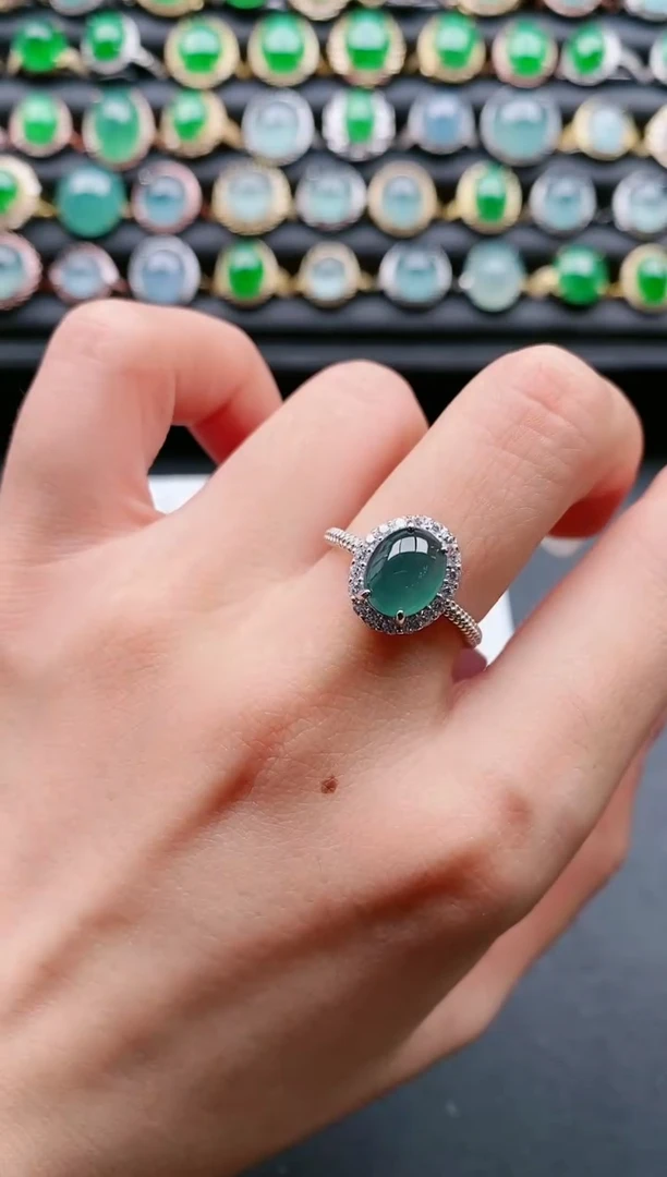 【闪购商品】翡翠戒指银S925镶嵌1111