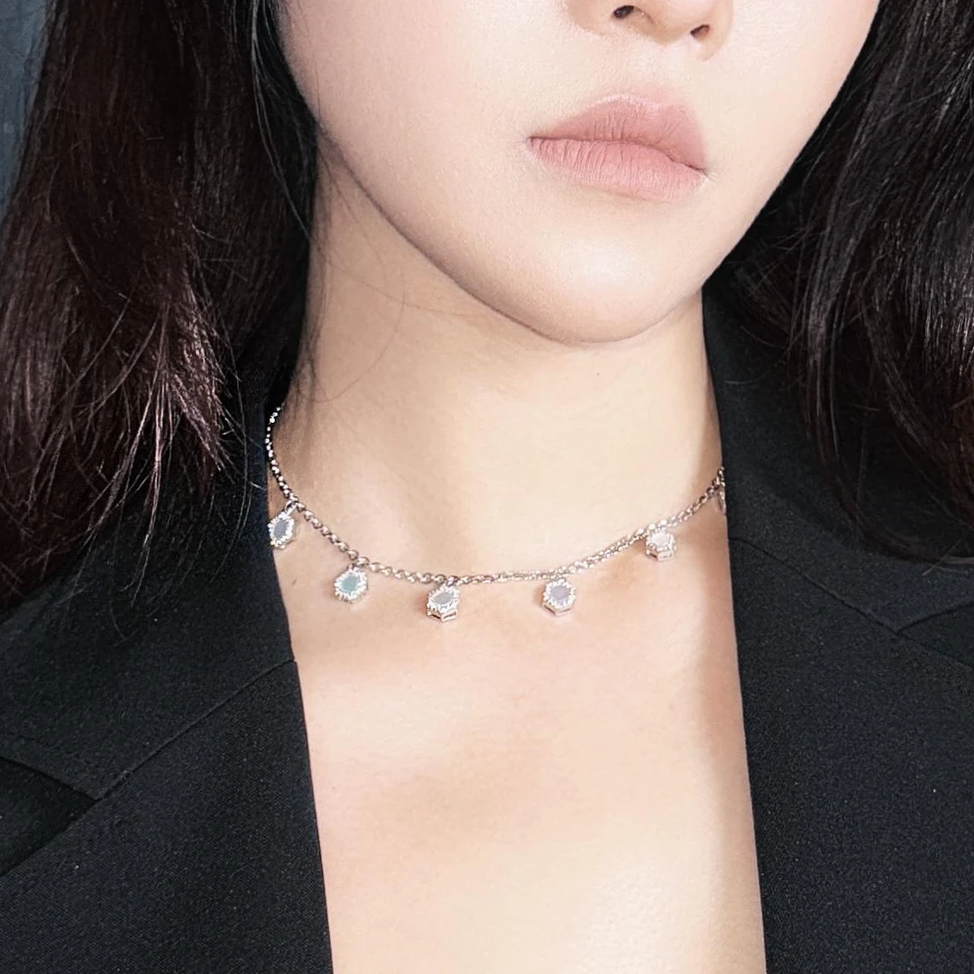 合金贝壳项链 轻奢日韩气质锁骨链复古欧美风链条通勤韩版