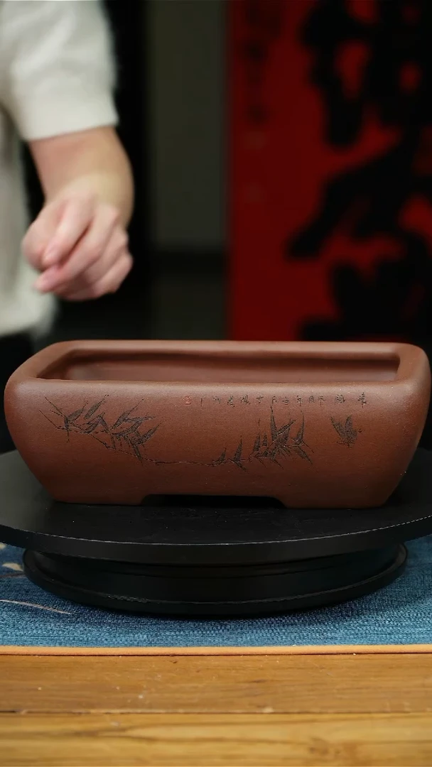 紫砂花盆跳****界李超紫砂兰花盆