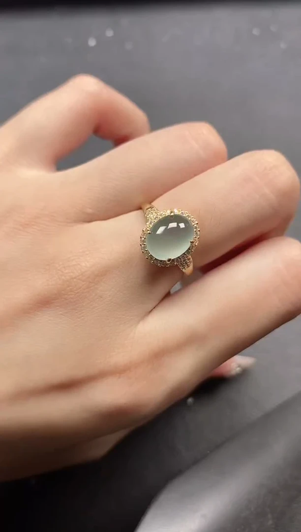 银S925镶嵌戒指翡翠51511