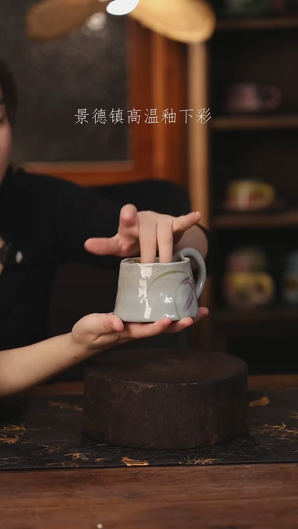 陶瓷景德镇高温釉下手绘陶瓷@L078@