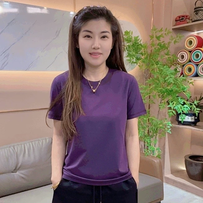 怡特美【兰精莫代尔防晒T】夏季气质显瘦凉感抗菌短袖棉t恤256631