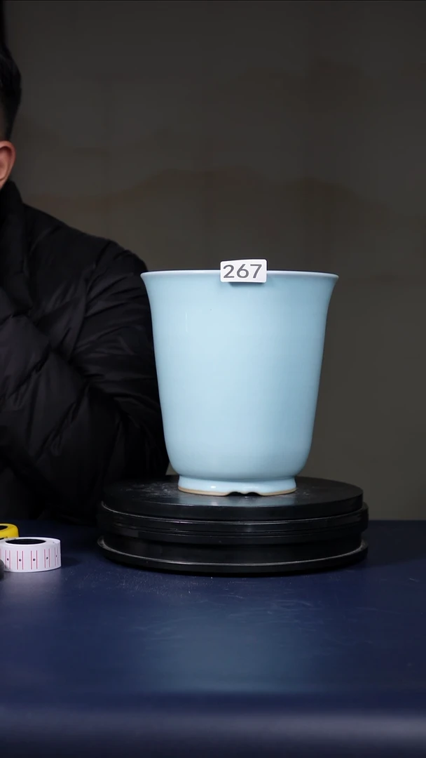 其他瓷全品267号高金钟盆  口径18.5高20