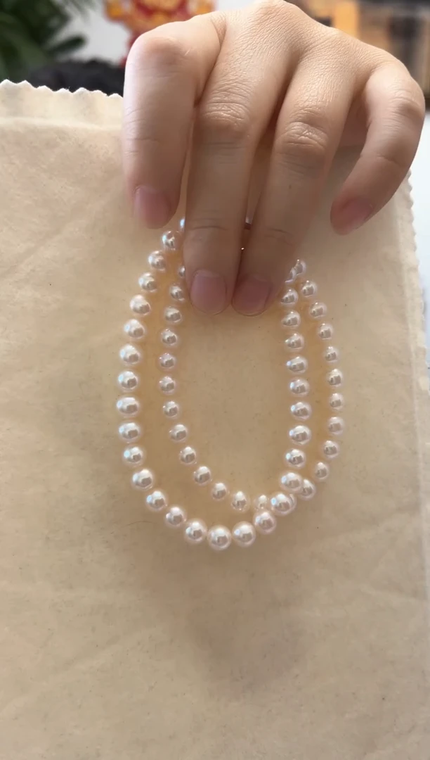 【闪购商品】淡水珍珠项链银S925镶嵌7-8项链小静珍珠