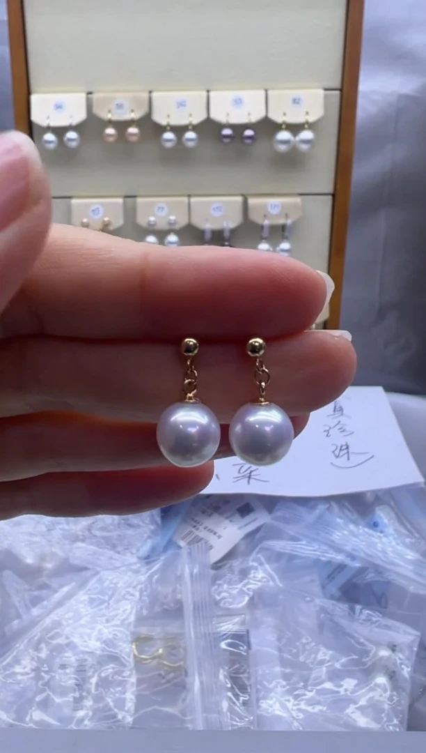 银S925镶嵌耳饰淡水珍珠孤