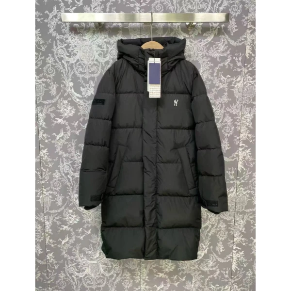 XF秋冬季黑白双色中长款连帽保暖面包绒服外套