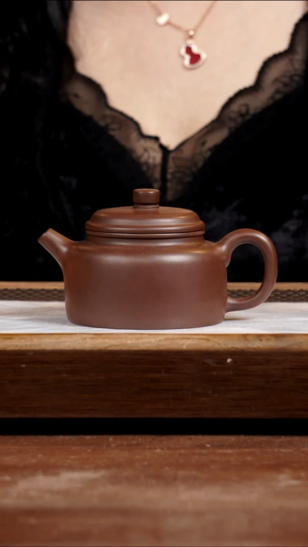 茶壶紫砂80年代一厂老紫泥德钟300CC