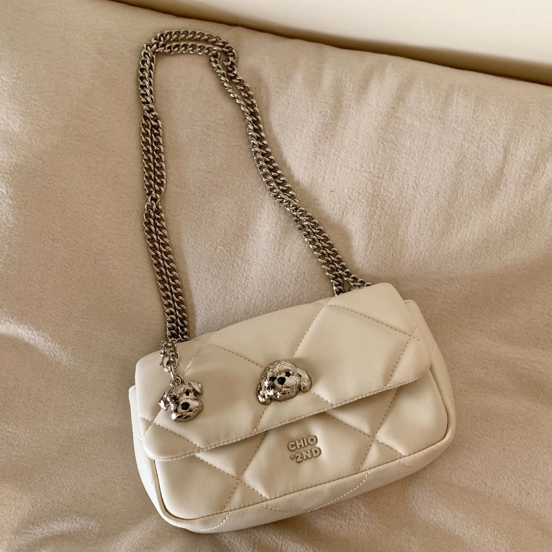 南风×Chio2nd 面包小狗 小方包包女生菱格链条单肩斜挎包