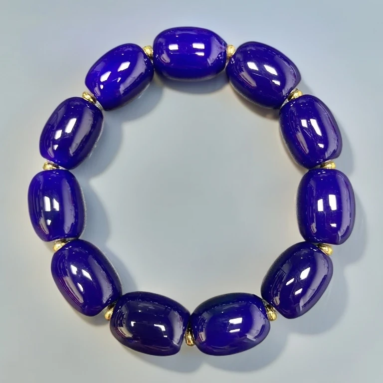 星际蓝玛瑙手串13*18mm10颗珠宝玉石男女款手串单圈桶珠