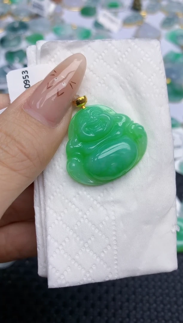 翡翠18K金镶嵌颈饰283   天然翡翠A货