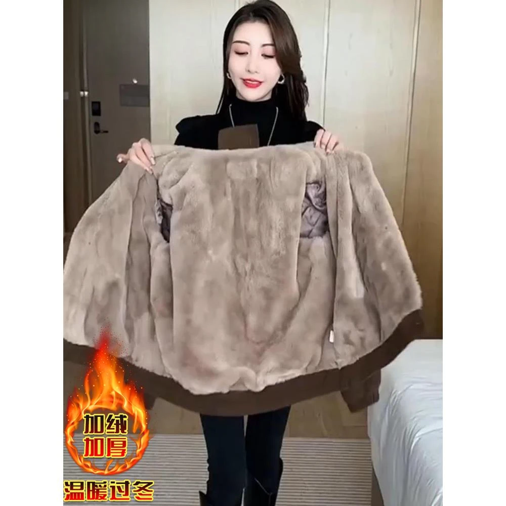 短款丝绒加厚女式秋冬棉外套服装2025年新款时尚保暖加绒气质棉衣