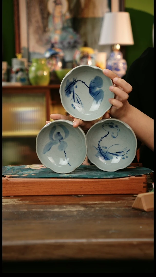 瓷片景德镇纯手工釉下彩精品茶具