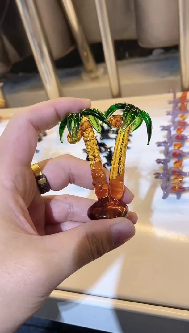 手工艺品琉璃双头椰子树