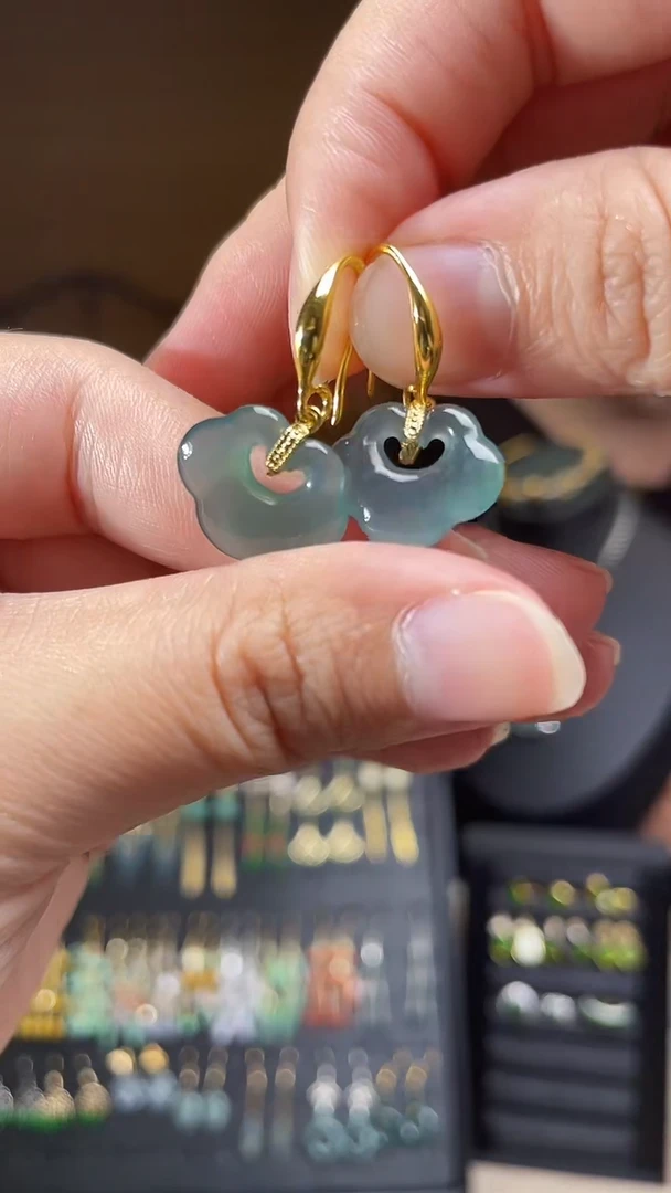 翡翠合金耳饰翡翠