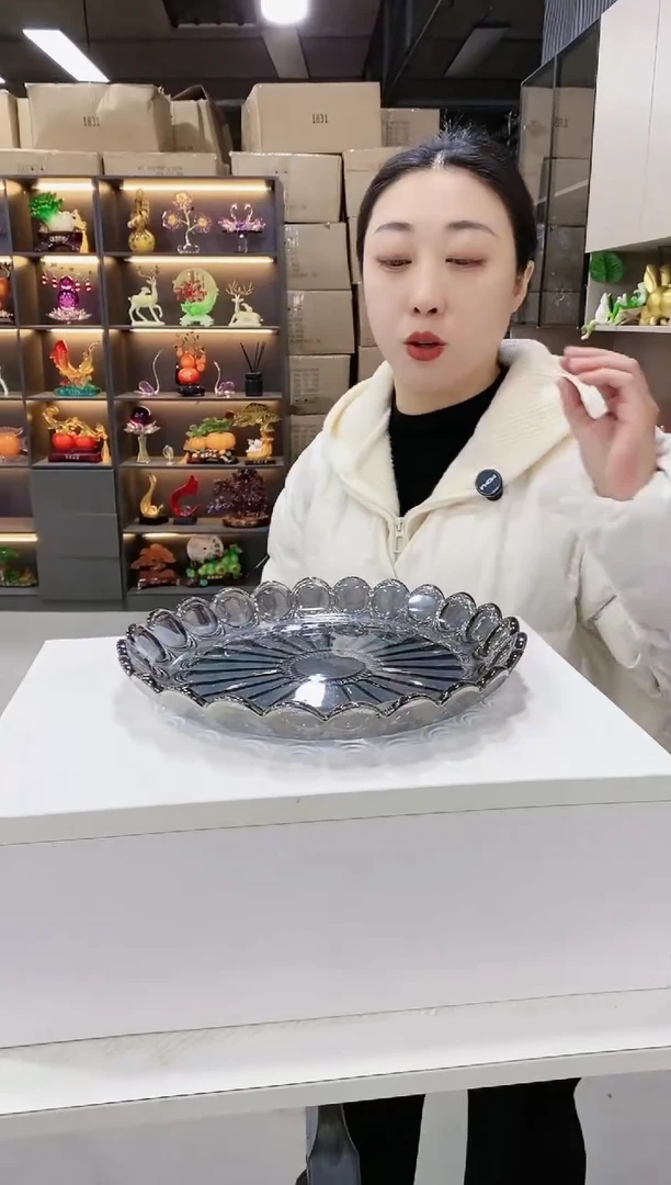 灰色凤羽平盘一个