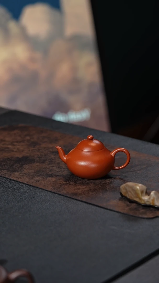 【闪购商品】紫砂茶壶梨形 朱泥 160cc 王俊峰制作