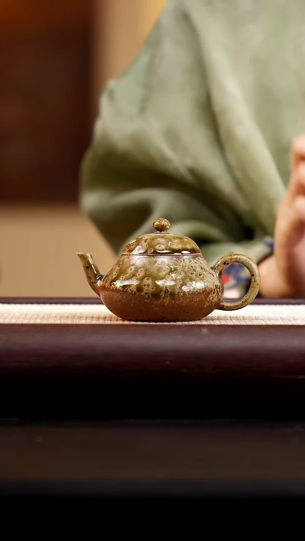 茶壶紫砂金丝楠木柴烧矮梨