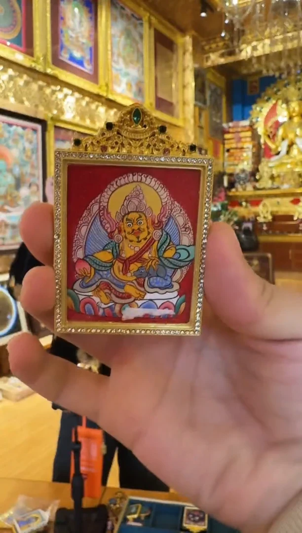 吊坠黄财神--热贡纯手绘