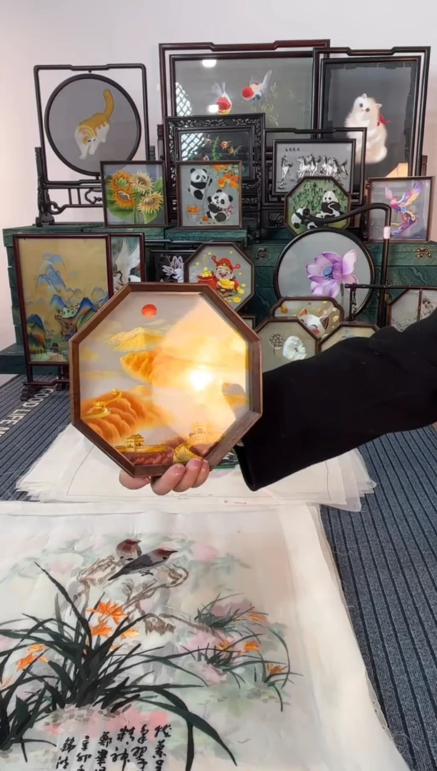 刺绣非遗双面绣摆台