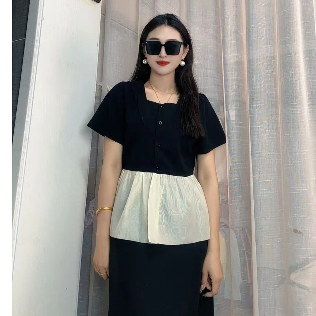 小香风短袖拼接花边法式T恤上衣百搭夏季小众设计感遮肉显瘦衬衫