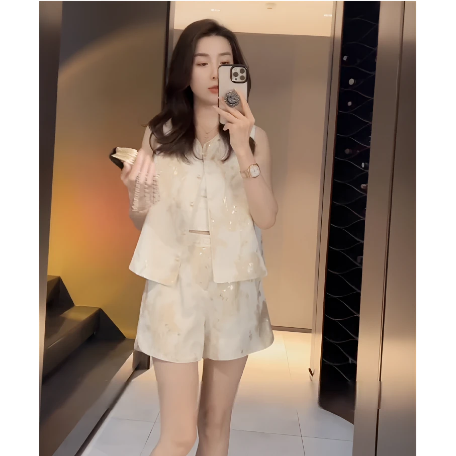 新中式国风气质新款夏季搭配时尚高级感马甲短裤套装女