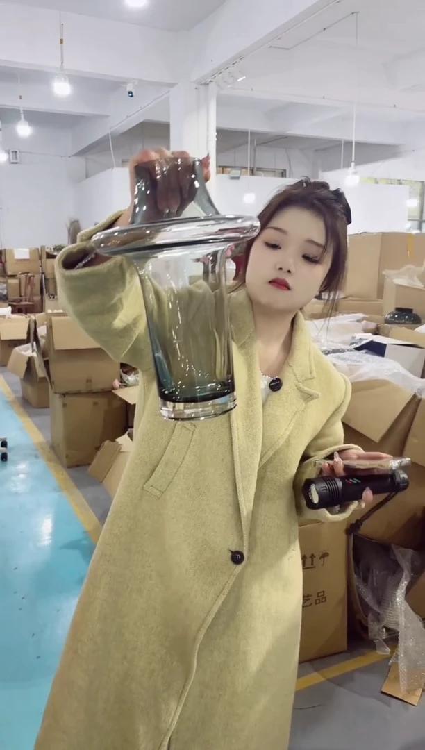 【闪购商品】无铅玻璃私花主义花瓶厂微瑕-HR3Q