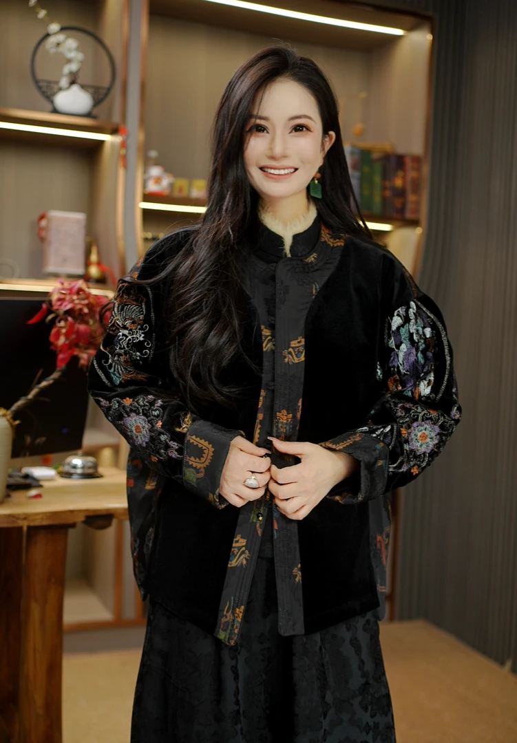 【伯虎说102】欧尼酱拼接上衣常规款长袖立领夹棉上衣外套